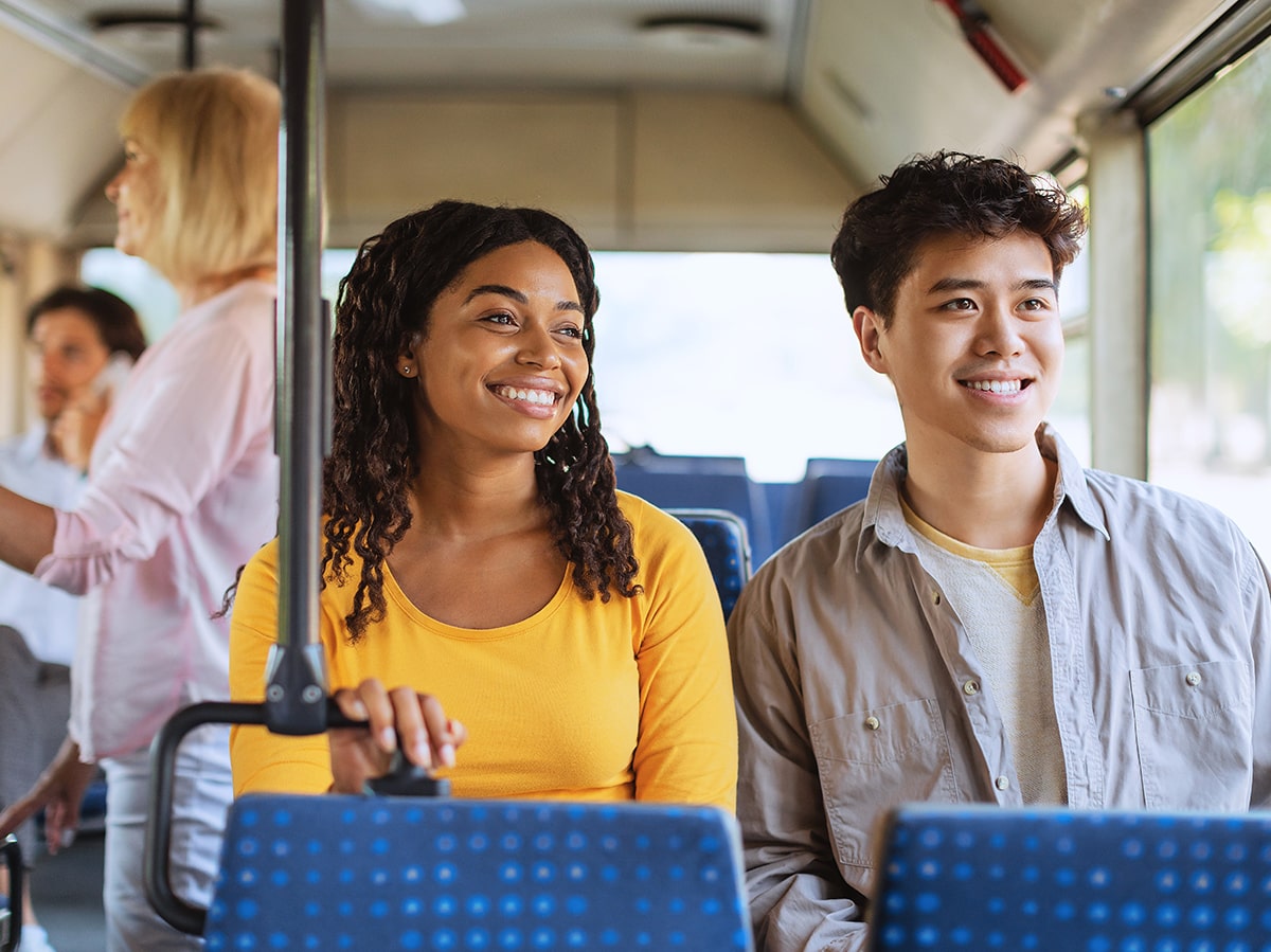 mattersoft-front-page-content-image-3 Happy passengers sitting on a city bus – Mattersoft<br />
LIVErtpi keeps passengers informed with real-time updates,<br />
ensuring reliable services, higher satisfaction, and stronger trust in public transport.